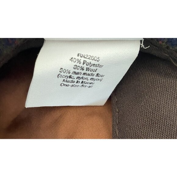 Totes Plaid Newsboy Hat Cap Wool Blend Brown One Size - Picture 9 of 10